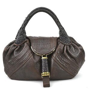 Fendi Spy Bag Dark Brown Black Leather